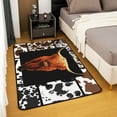thumbnail image 2 of Erosebridal Cow Print Carpet for Living Room,Western Cowhide Area Rug 3x5 for Bedside,Highland Cattle Rug Teens,Black White Brown Farm Animal Accent Rug Set for Bedroom Washable, 2 of 6