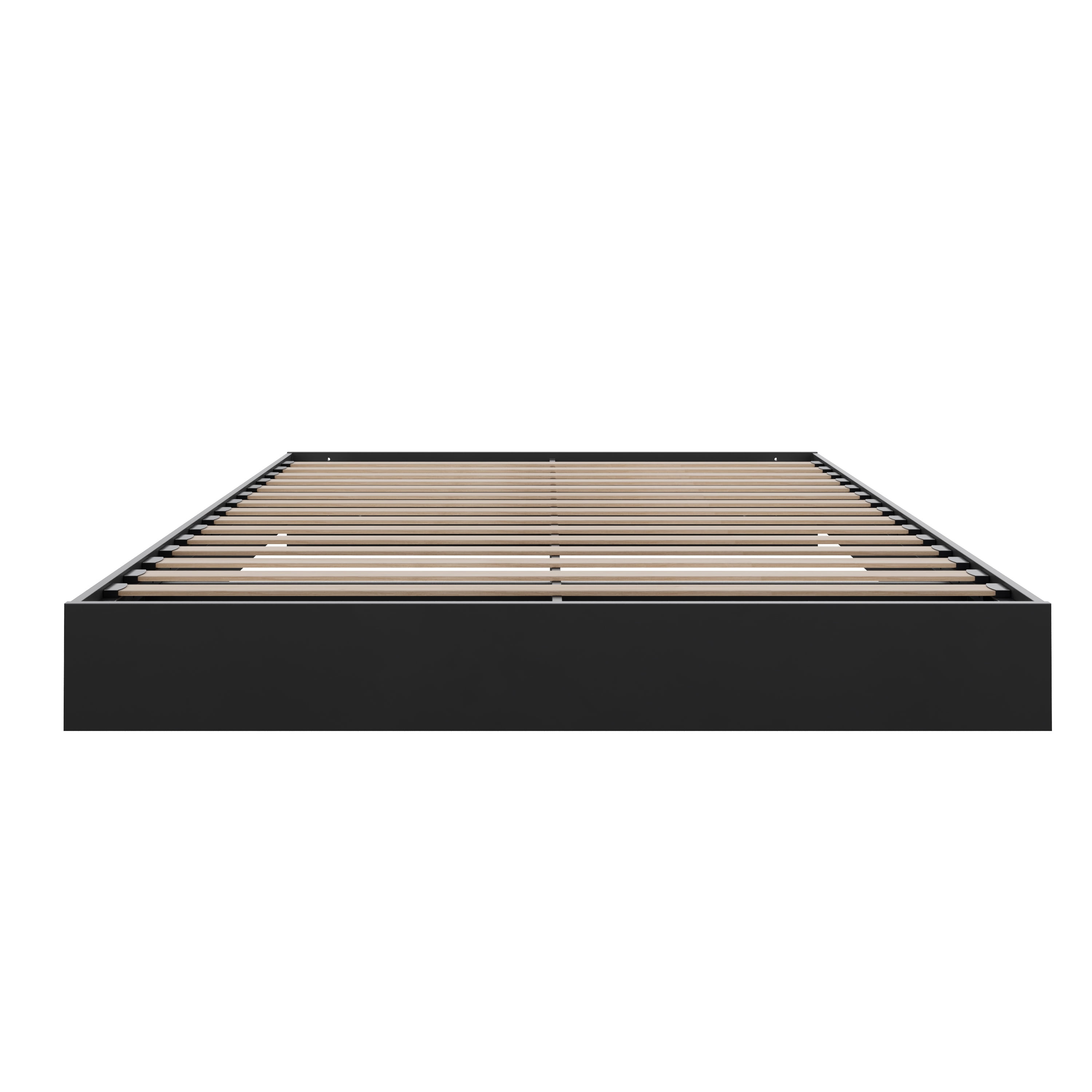 Nexera Queen Size Platform Wood Bed Frame, Black