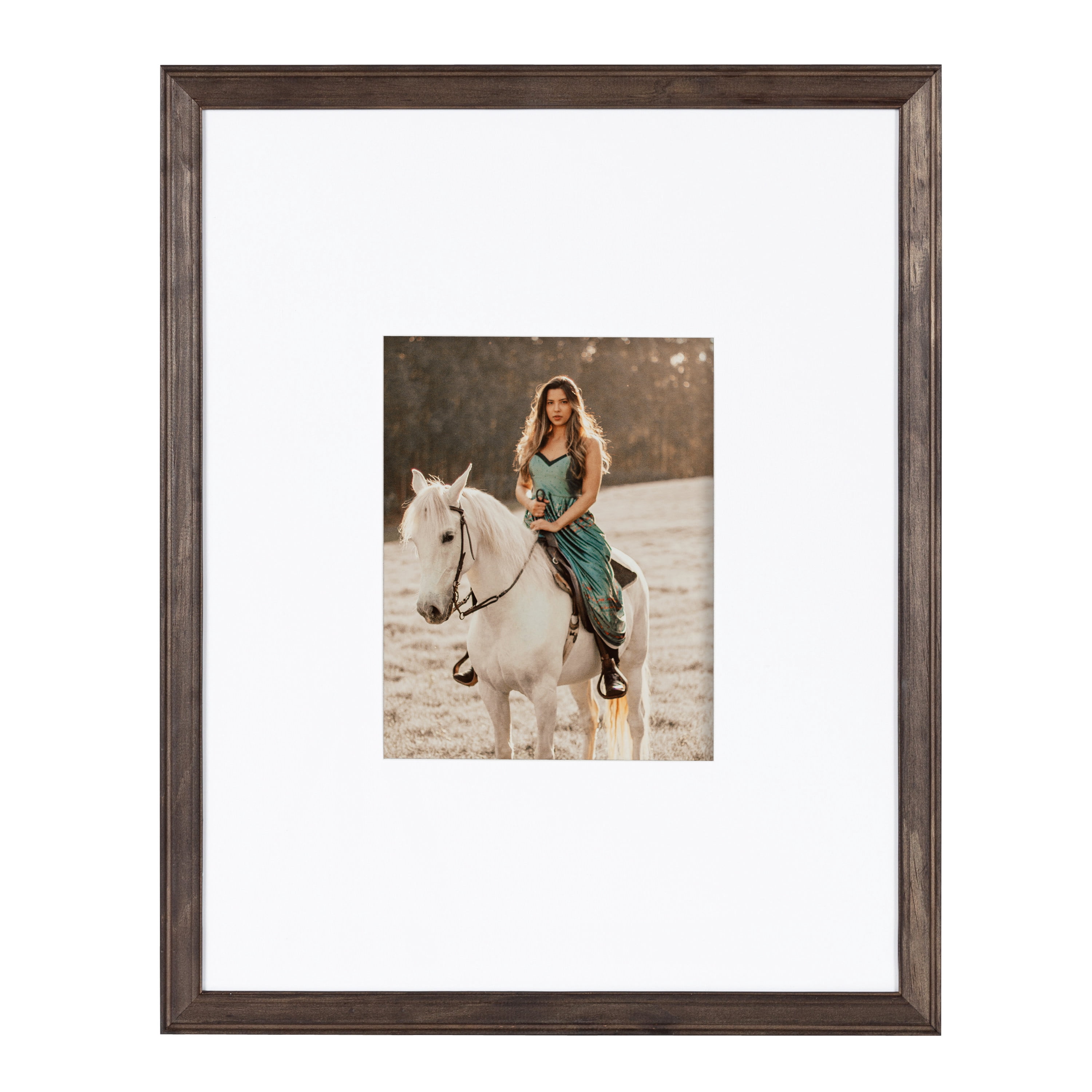 Kate and Laurel Bordeaux Gallery Wall Frame and Shelf Kit, Set of 5, Multiple Finishes, Assorted Size Wooden Frames and Display Shelf