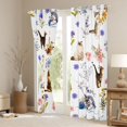 thumbnail image 3 of Manfei Cartoon Cat Curtains and Drapes Pack of 2 (52x63 Each), Watercolor Spring Floral Black Out Curtains, White, 3 of 6
