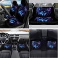 thumbnail image 2 of Yuyamidu Wolf Car Seat Covers Set with Galaxy Car Floor Mats Steering Wheel Cover Seat Belt Pads Handbrake Cover Set Coasters for SUV Van Truck, 2 of 6