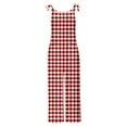 thumbnail image 5 of Gifts for Women! Xuniizn Jumpsuits for Women Summer Casual Loose Round Neck Wide Leg Spaghetti Strap Rompers with Pockets Classic Checkered Beach Overalls, 5 of 5