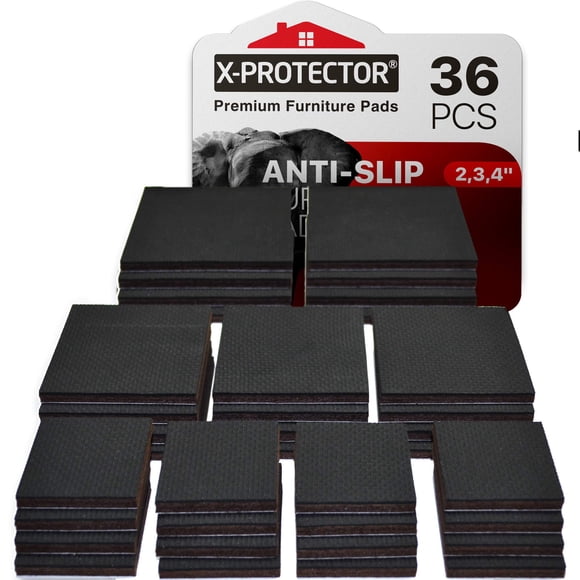 Non Slip Pads X-PROTECTOR Great Pack (36-Pack) 16 pcs 2" + 12 pcs 3" + 8 pcs 4" Furniture Pads! Bes