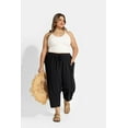thumbnail image 4 of CASSIE LIZ Plus Size Pants Summer Womens Wide Leg Knit Palazzo Pants Lounge Ladies Casual Drawstring Harem Fall Solid Pants with Pocket (XL-5XL), 4 of 8