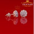 thumbnail image 6 of King of Bling's 0.15ct Diamond 925 Sterling Silver Yellow Floral Earrings For Men's / Women's, 6 of 12