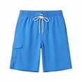 thumbnail image 7 of cfhntfmh Men's Casual Stretch Cargo Shorts Classic Drawstring Elastic Waist Loose Fit Work Shorts with Multi Pockets, 7 of 7