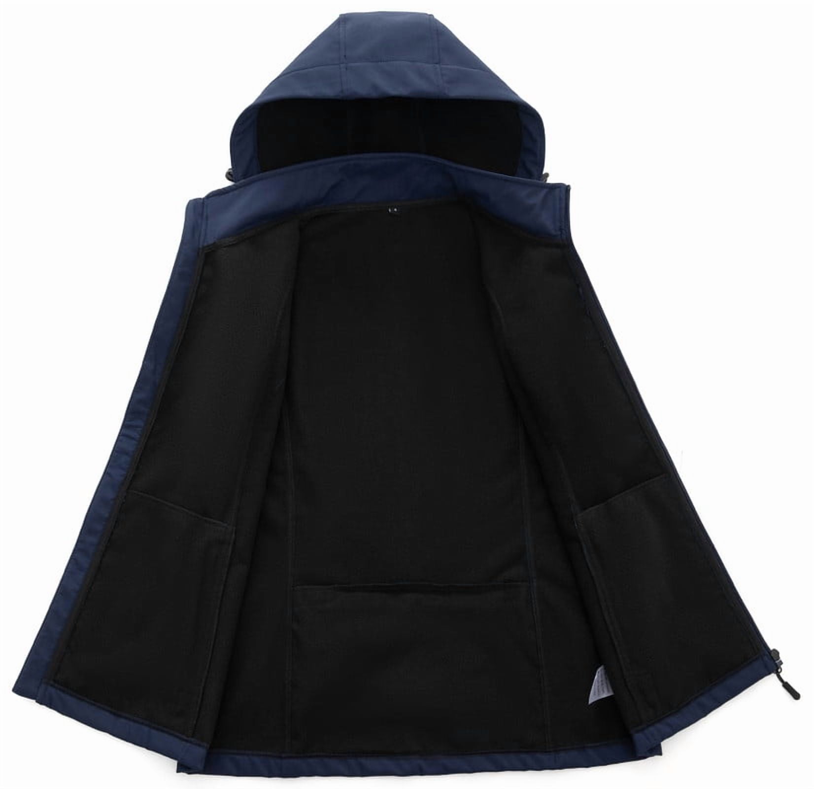 KVE Women's Hooded Softshell Vest Fleece Lined Windproof Zip Up Sleeveless Jacket Lightweight Coat for Running Navy X-Large