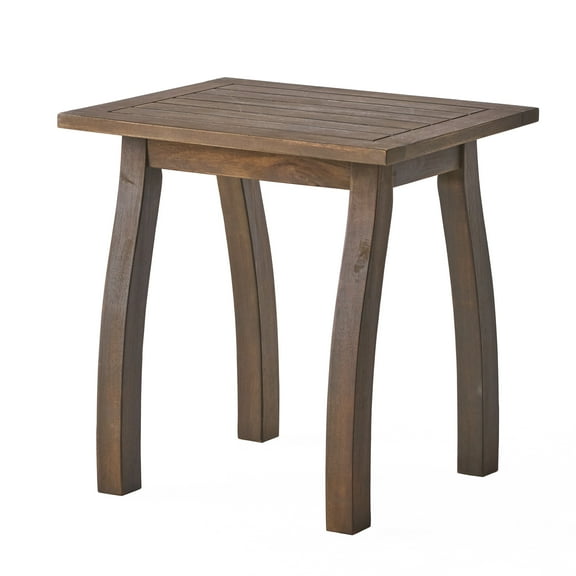 GDF Studio Sadie Outdoor Acacia Wood Accent Table, Gray