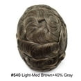thumbnail image 2 of LYRICAL HAIR Mens Hair System Durable Fine Mono Center Mens Toupee Human Hair Replacement Thin Skin Toupee for Men Bleached Knots Toupee Hair for Man Black Brown Blonde Gray Hair Piece, 2 of 6