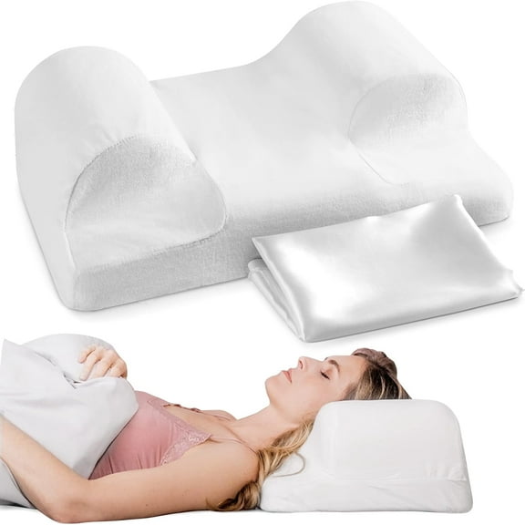 YourFacePillow Habit-Forming Memory Foam Neck Pillows, White Solid Print, 1 Count