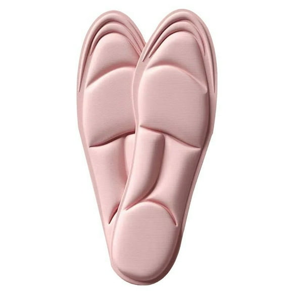 1 Pair Women's 5D Soft Memory Foam Insoles, Suitable For High Heels & Flat Shoes, Sweat-Absorbent & Breathable, Washable Replacement Insoles-Pink