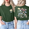 thumbnail image 3 of Womens Casual Tops Printed Short Sleeved Crew Neck Ribbed Tops for Women,Green,S, 3 of 3