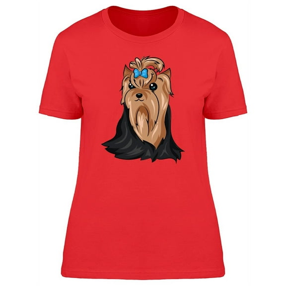 Cute Cartoon Yorkshire Terrier T-Shirt Women -Image by Shutterstock, Female XX-Large