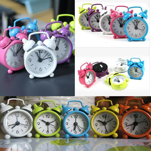 Creativo lindo mini metal pequeño despertador electrónico pequeño despertador