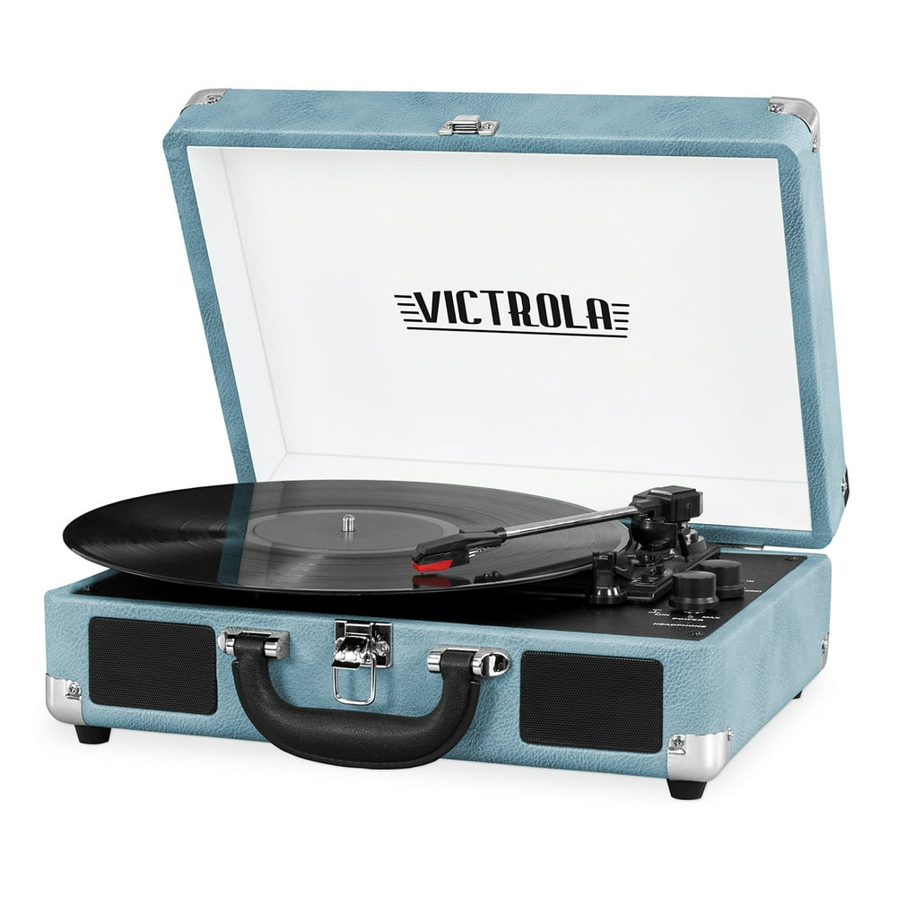 Victrola Bluetooth Suitcase Record Player with 3-speed Turntable ...