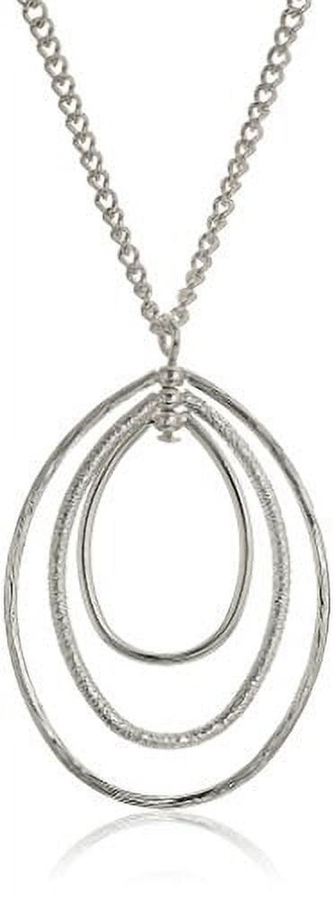 Vintage Napier Silver Pendant Necklace With Crystals - Gem