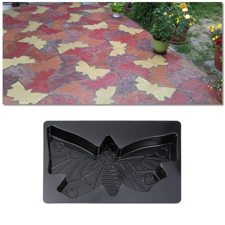 OFFIGAM Butterfly Path Mold Black Paver Mold for Concrete Stepping Stone 1 Piece