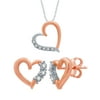 0.1 Carat Total Weight Sterling Silver With 14 Karat Gold Plate Earring and Pendant Set