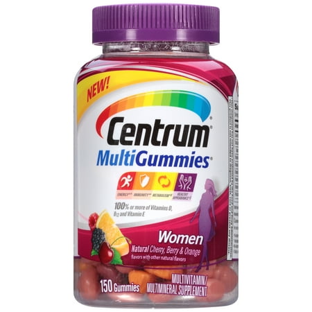 Centrum MultiGummies Women (150 Count, Natural Cherry, Berry, Orange Flavor) Multivitamin/Multimineral Supplement (Best Natural Multivitamin For Athletes)