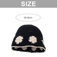 thumbnail image 2 of Gorro de pescador de punto de algodón con circunferencia de cabeza de 56-58 cm, gorro de lavabo de tejido hueco, gorro de protección solar de verano para mujer, 2 of 5
