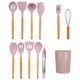 thumbnail image 2 of Juego de 12 utensilios de cocina de silicona con mango de madera para cocina casera, color rosa, 2 of 15