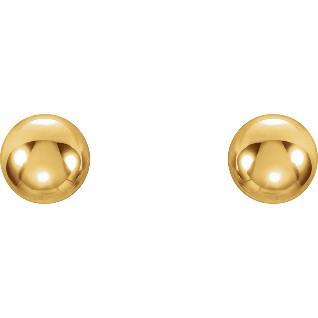 14k Yellow Gold 4mm Threaded Backs Included Polished Ball Stud Earrings Ball Earring for Women