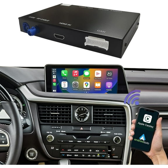 Ninetom Wireless Carplay Android Auto Carplay Retrofit Kit Decoder for Lexus NX RX IS ES GS RC CT LS LX LC UX 2014-2019 Year with Small Touchpad/Joystick Support Mirrorlink, Camera, YouTube