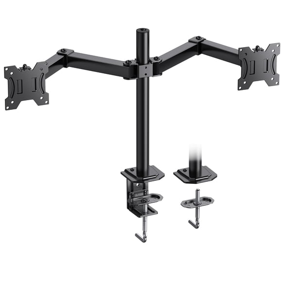 HUANUO Dual Monitor Mount for 2 Monitors up to 30 inches, Heavy Duty Dual Monitor Stand Holds up to 22 lbs, Dual Monitor Arm with Height Adjustable Tilt Sw