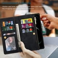 thumbnail image 5 of ELEHOLD Case for iPhone 16,  Large Space PU Leather Wallet Case with Zipper Pocket & Kickstand & Wrist Strap,Black[Color], 5 of 6
