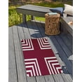 thumbnail image 3 of 24" 36" Simply Daisy Corner Stripes Modern & Contemporary Chenille Area Rug, Maroon Red, 3 of 4