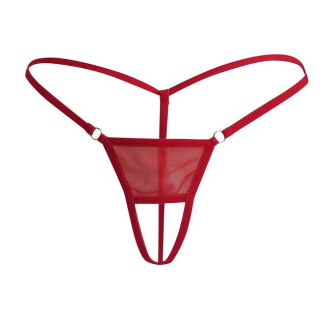 Prolriy sous-Vêtements String pour Hommes, Caleçons Ouverts Rouges
