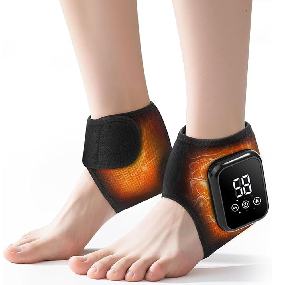2Pcs Electric Foot Ankle Massager for Pain Relief 3 Modes Vibration Hot Compress