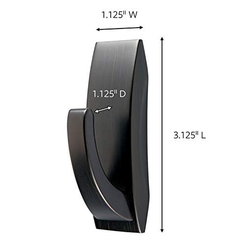 Command MR02-ORB-ES Modern Reflections Metal Hook, Oil Rubbed Bronze, 1 Medium Hook/2 Strips - Quantity 1