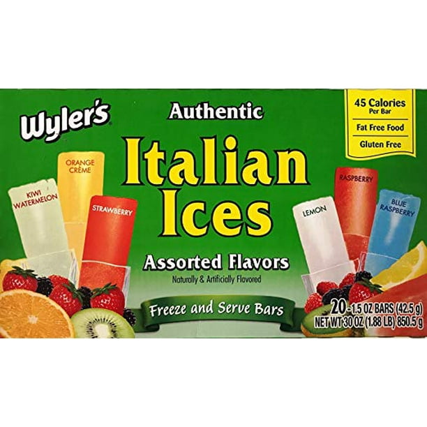 Wylers Italian Ices Original 15 Oz 20 Ice Pops Box - Single Pack - Walmartcom