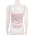 thumbnail image 5 of LiiYii Women's Shimmer Camisole Tops Holographic Shiny Metallic Crop Tank Top Wet Look Rave Party Clubwear Pink XL, 5 of 9