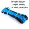 WEISEN - 20500LBS Strength 3/8" x 95' Synthetic Winch Rope Line Cable Rope for Off Road SUV Jeep Truck