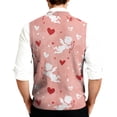 thumbnail image 4 of Mens Valentines Day Sweater Vests V Neck Sleeveless Cardigan Vest Knitwear, 4 of 7