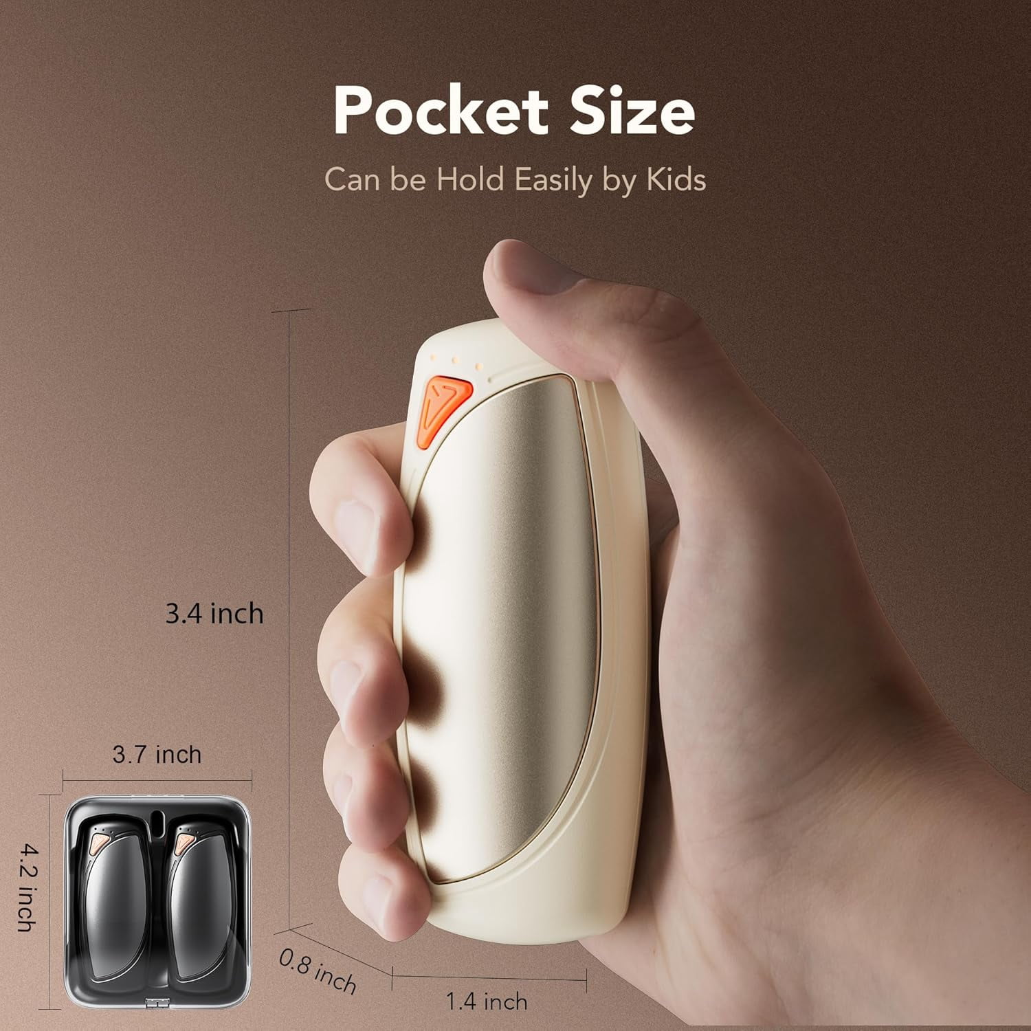 Hand Warmers Rechargeable 2 Packs, Double Sided Heating with AI Charging Case, 14000mAh Electric Hand Warmer Long Lasting, Portable Heater Gifts for Christmas,Outdoor,Camping,Hunting Gear