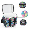 thumbnail image 6 of FORMRS Insulated Cooler Bag 24 Cans Capacity Soft Leakproof Lunch Box with Side Pockets, Colorful Geometric Pattern, 6 of 7