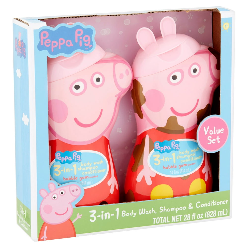 Peppa Pig 3in1 Body Wash, Shampoo & Conditioner Value Set Age 3+, 28