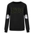 thumbnail image 4 of XIAONU Womens Sweatshirts Ghost Cute Printed Hoodless Sweatshirt Peasure Baggy Long-Sleeved Pullover Hoodless Sweatshirt, 4 of 5