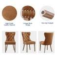 thumbnail image 4 of Subrtex Modern PU Leather Dining Chairs Set of 2, Wingback with Button Tufted Back & Nailhead Trim, Amber, 4 of 8