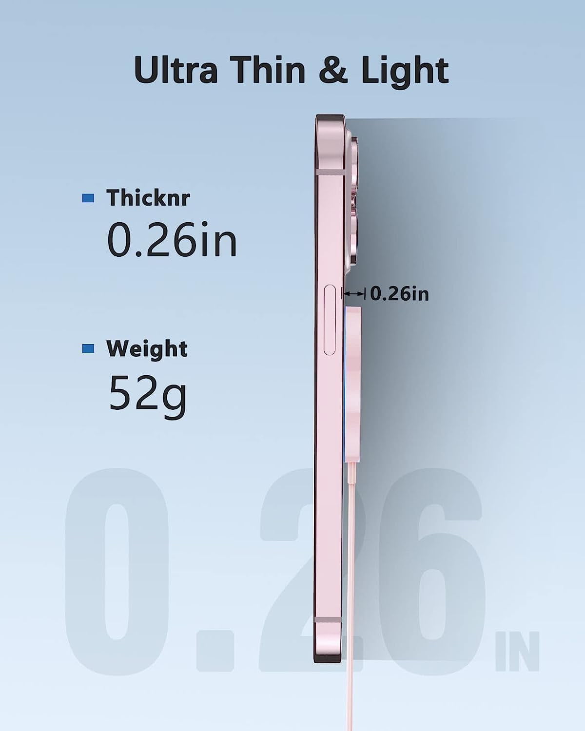 Magnetic Wireless Charger Fast Charging Pad, Compatible with iPhone 17/16/15 /14/13/12, AirPods 3/2/Pro/Pro 2, Dual Ports, LED, Pink