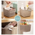 thumbnail image 6 of PRINxy Hollow Hand Basket Multifunctional Home Bathroom Plastic Storage Waterproof Bathroom Basket for Organizing, Bathroom Organization Basket, 3 Section Bathroom Organizer Basket Coffee, 6 of 6