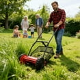 thumbnail image 4 of 16 Inch Push Reel Lawn Mower 5 Blades Manual Push Mower No Motor, 0.6-1.75 in Adjustable Cutting Height, Walk-Behind Lawn Mowers with Grass Catcher Bag Sponge Grip & Steel Build, 4 of 9