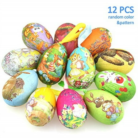 12 Pack Foam Easter Bunny Egg Ornaments Home Decorations
