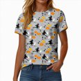 thumbnail image 6 of TOWED22 Halloween Shirts for Women Pumpkin Cat Graphic Tees Fall Crewneck Short Sleeve Costumes Autumn Party Graphic T-Shirt(Grey,XL), 6 of 9