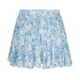 thumbnail image 6 of Delliss Summer Women's Print Short Skirts Casual Pleated Elastic Waist Skirts Blue M, 6 of 7