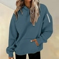 thumbnail image 2 of Bovemsi Sweatshirt for Women Fashionable Casual Zipper Pocket Round Neck Long Sleeve Hooded Camo Hoodie, 2 of 6