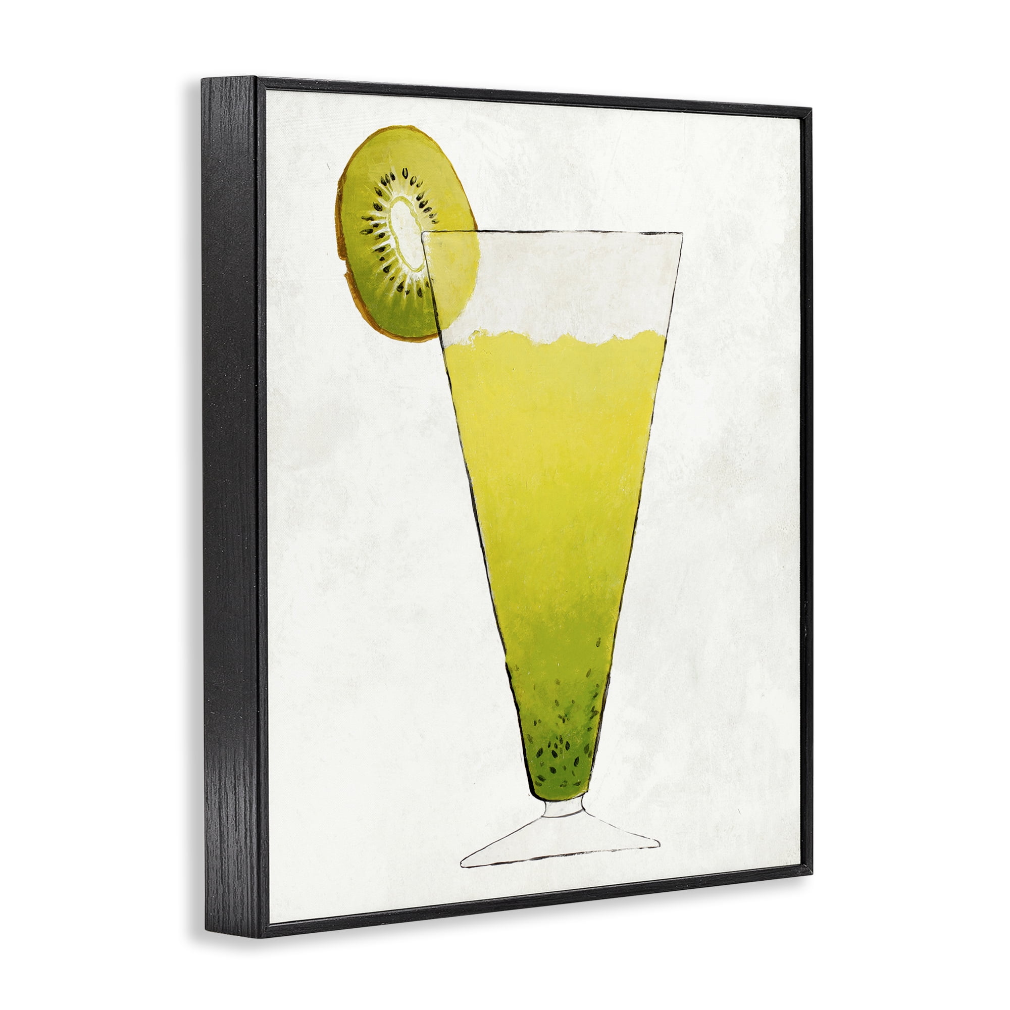 Stupell Industries Summer Cocktail Kiwi Slice Black Framed Giclee Art, design by Lorenzo Collective